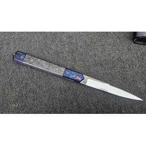 АРГОС (ARGOS) ІІ авторський складаний ніж Androshchuk Knives, дамаська сталь - кована композитна сталь з вираженим візерунком, 62 HRC. Photo 3